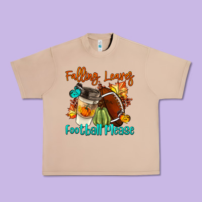 Falling Leaves Football Please Urban Heavy Tee Designed By Lillyallendesigns