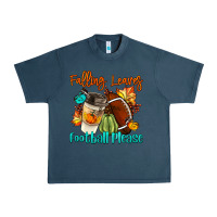 Midnight Navy Falling Leaves Football Please Urban Heavy Tee - LillyAllenDesigns