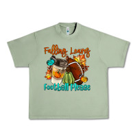 Oil Green Falling Leaves Football Please Urban Heavy Tee - LillyAllenDesigns
