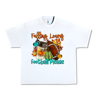 White Falling Leaves Football Please Urban Heavy Tee - LillyAllenDesigns