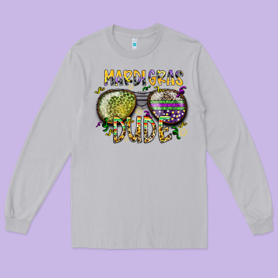 Mardi Gras Dude Long Sleeve Tee Designed By Sublimationcraftshop