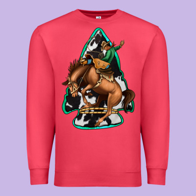 Bucking Bronco Arrowhead Premium Sweatshirt Designed By Jasminsmagicworld