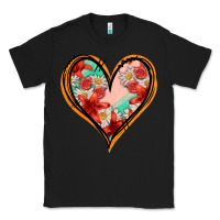 Black floral orange glitter heart Classic Tee - Jasminsmagicworld