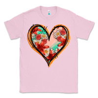 Bubblegum Pink floral orange glitter heart Classic Tee - Jasminsmagicworld