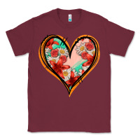 Burgundy floral orange glitter heart Classic Tee - Jasminsmagicworld