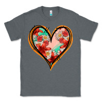 Charcoal Heather floral orange glitter heart Classic Tee - Jasminsmagicworld