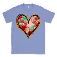 Colony Blue floral orange glitter heart Classic Tee - Jasminsmagicworld