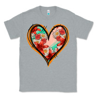 Heather Grey floral orange glitter heart Classic Tee - Jasminsmagicworld