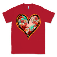 Red floral orange glitter heart Classic Tee - Jasminsmagicworld