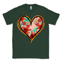 Sports Green floral orange glitter heart Classic Tee - Jasminsmagicworld