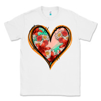 White floral orange glitter heart Classic Tee - Jasminsmagicworld