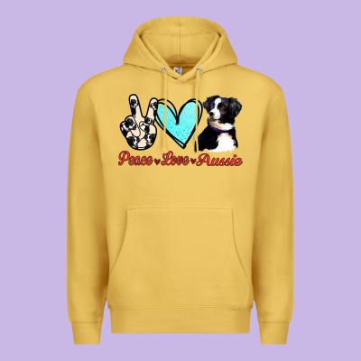 Peace Love Aussie Premium Hoodie Designed By Jasminsmagicworld