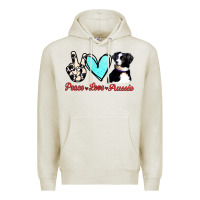 Oatmeal Heather Peace Love Aussie Premium Hoodie - Jasminsmagicworld