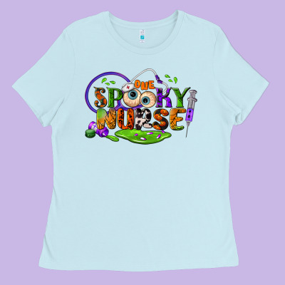 One Spooky Nurse Ladies Tee Designed By Bundleandbundleshop