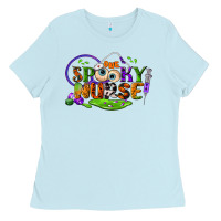 Baby Blue one spooky nurse Ladies Tee - BundleAndBundleShop