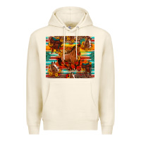 Tofu galloping horse serape sunflowers turquoise and saddles Premium Hoodie - Artiststas