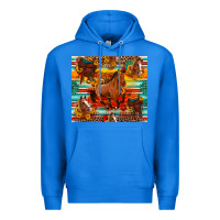 True Royal galloping horse serape sunflowers turquoise and saddles Premium Hoodie - Artiststas