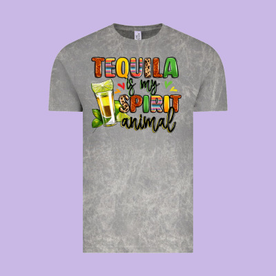 Tequila Is My Spirit Animal Vintage Tee Designed By Lillyallendesigns