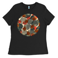 Black african fabric pattern round earrings 5 Ladies Tee - BundleAndBundleShop