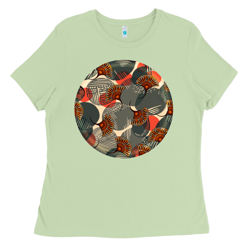 African Fabric Pattern Round Earrings 5 Ladies Tee by BundleAndBundleShop | Teevron