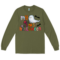 Army Green My 1st Halloween Long Sleeve Tee - CowhideDigitalArt