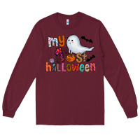 Burgundy My 1st Halloween Long Sleeve Tee - CowhideDigitalArt