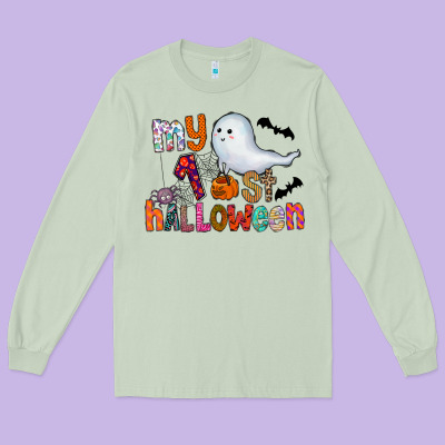My 1st Halloween Long Sleeve Tee Designed By Cowhidedigitalart