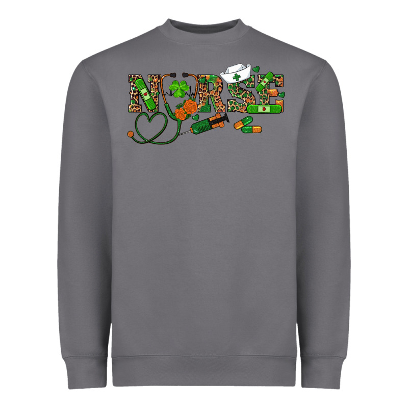 St Patrick's Day Nurse Heavyweight Sweatshirt by RanaPortraitStore | Teevron