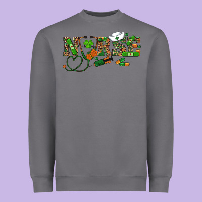 St Patrick's Day Nurse Heavyweight Sweatshirt Designed By Ranaportraitstore