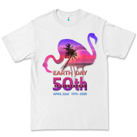 White earth day 50th anniversary pink flamingos sunset silhouette Premium Tee - linhVisuals