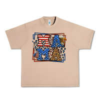 Burro Army Veteran mama leopard frame 4th of July Urban Heavy Tee - LillyAllenDesigns