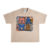 French Oak Army Veteran mama leopard frame 4th of July Urban Heavy Tee - LillyAllenDesigns