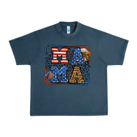 Midnight Navy Army Veteran mama leopard frame 4th of July Urban Heavy Tee - LillyAllenDesigns