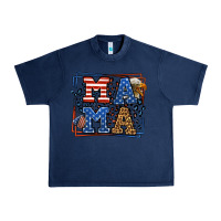 Navy Army Veteran mama leopard frame 4th of July Urban Heavy Tee - LillyAllenDesigns