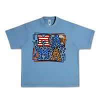 Pebble Blue Army Veteran mama leopard frame 4th of July Urban Heavy Tee - LillyAllenDesigns