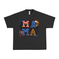 Pigment Black Army Veteran mama leopard frame 4th of July Urban Heavy Tee - LillyAllenDesigns
