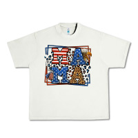 Pistachio Army Veteran mama leopard frame 4th of July Urban Heavy Tee - LillyAllenDesigns
