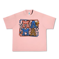 Salmon Army Veteran mama leopard frame 4th of July Urban Heavy Tee - LillyAllenDesigns