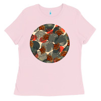 African Fabric Pattern Round Earrings 5 Ladies Tee | Teevron