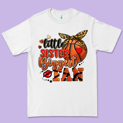 Little Sister Biggest Fan Basketball Premium Tee Designed By Fadigitalartstudio