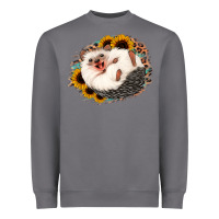 Storm happy hedgehog sunflower leopard Heavyweight Sweatshirt - Jasminsmagicworld