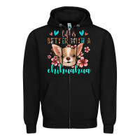Black life is better with a chihuahua Zipper Hoodie - Jasminsmagicworld