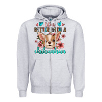 Heather Grey life is better with a chihuahua Zipper Hoodie - Jasminsmagicworld