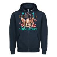 Navy life is better with a chihuahua Zipper Hoodie - Jasminsmagicworld