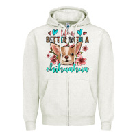 Oatmeal Heather life is better with a chihuahua Zipper Hoodie - Jasminsmagicworld