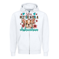 White life is better with a chihuahua Zipper Hoodie - Jasminsmagicworld