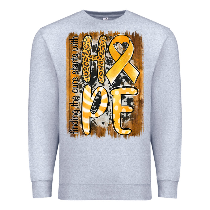 Finding The Cure Starts With Hope Childhood Cancer Awareness  With Bac Premium Sweatshirt by Jasminsmagicworld | Teevron