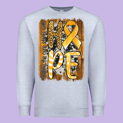 Finding The Cure Starts With Hope Childhood Cancer Awareness  With Bac Premium Sweatshirt Designed By Jasminsmagicworld
