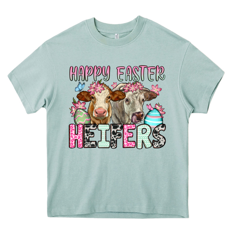 Happy Easter Heifers Heavy Core Tee by OliviaCreatesArt | Teevron