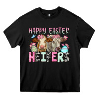 Black Happy Easter Heifers Heavy Core Tee - OliviaCreatesArt